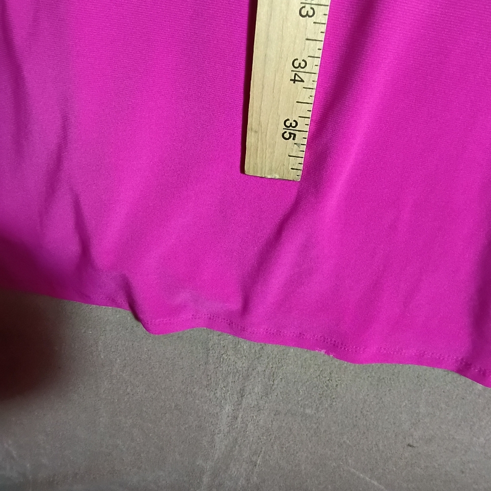 Vibrant Pink Magenta Dress Sleeveless Polo Midi By MSK New - Picture 6 of 8